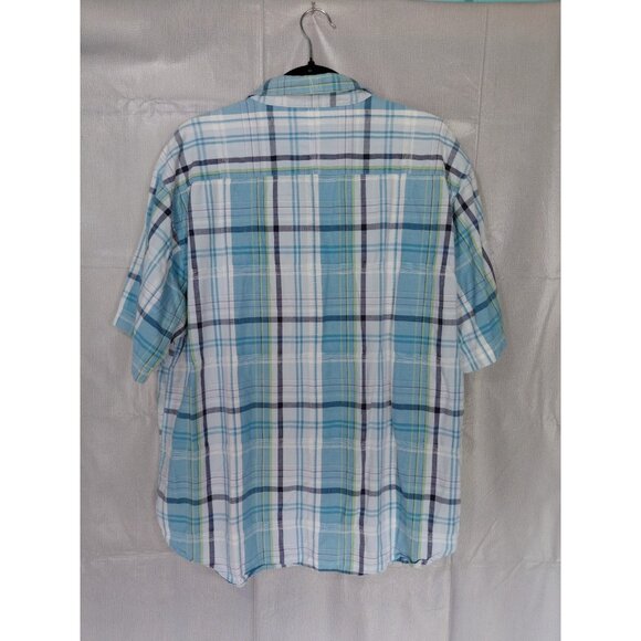 Y2K Buckle BKE 67 Regular Fit Short Sleeve Plaid Button Up Shirt Mens XXL Preppy - Picture 2 of 8